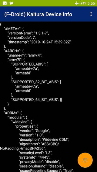 kDI Device Info system permission screenshot