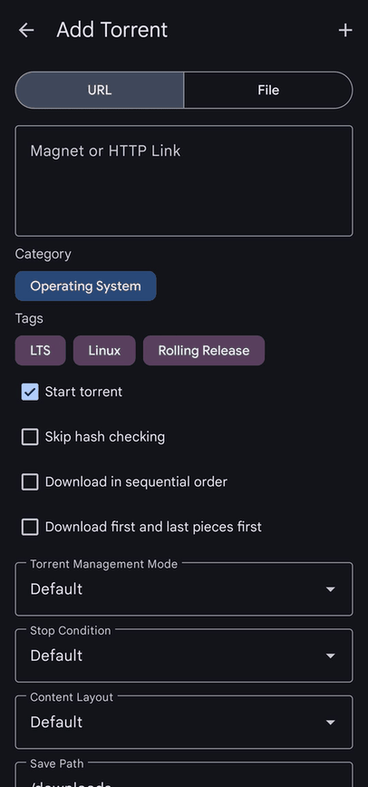 qBitController screenshot