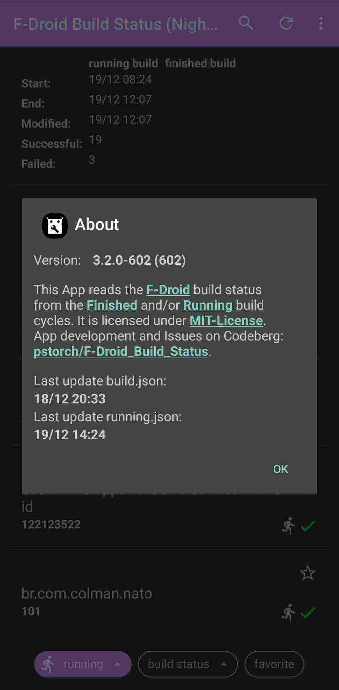 F-Droid Build Status screenshot
