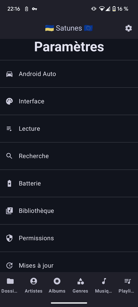 Satunes screenshot