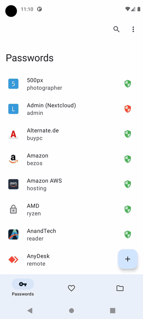 Nextcloud Passwords screenshot