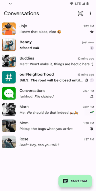 Conversations screenshot
