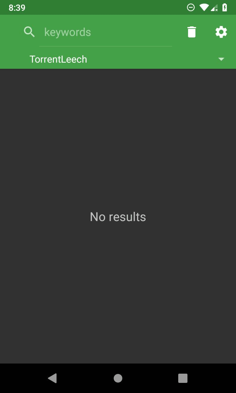 tTorrent search screenshot