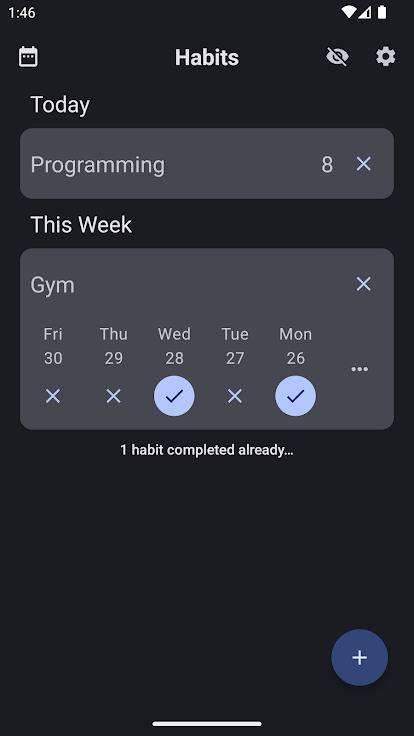 Habits screenshot