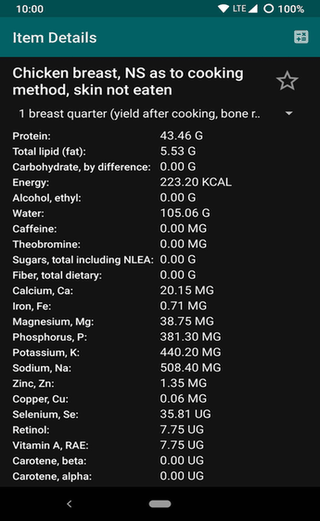 Open FNDDS Viewer screenshot