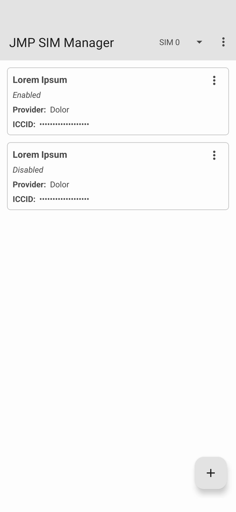 JMP SIM Manager screenshot