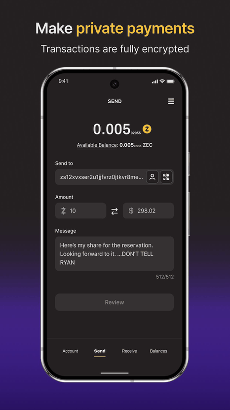 Zashi: Zcash Wallet screenshot