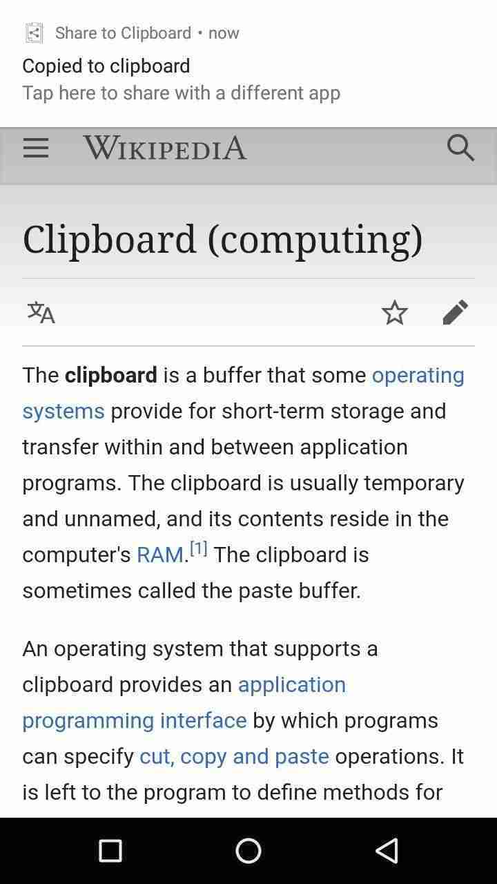 Share to Clipboard screenshot