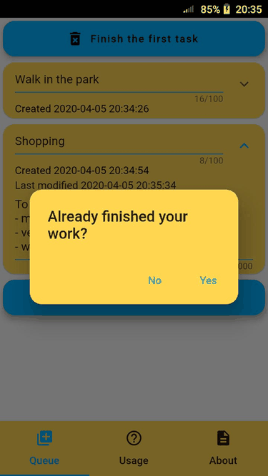 QueueToDo screenshot