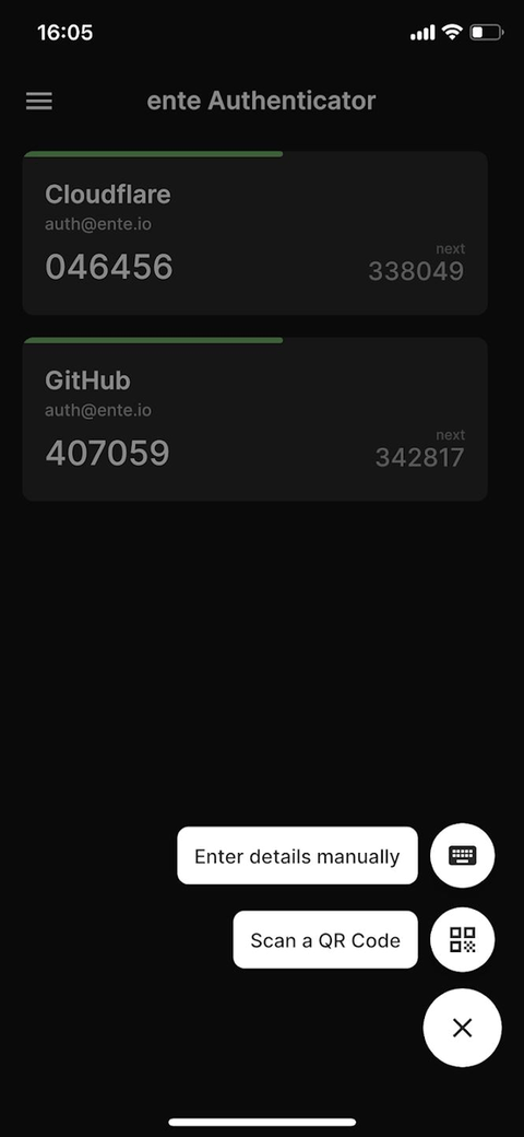 Ente Auth screenshot