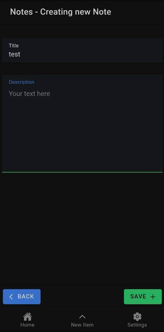 Ionic Notes screenshot