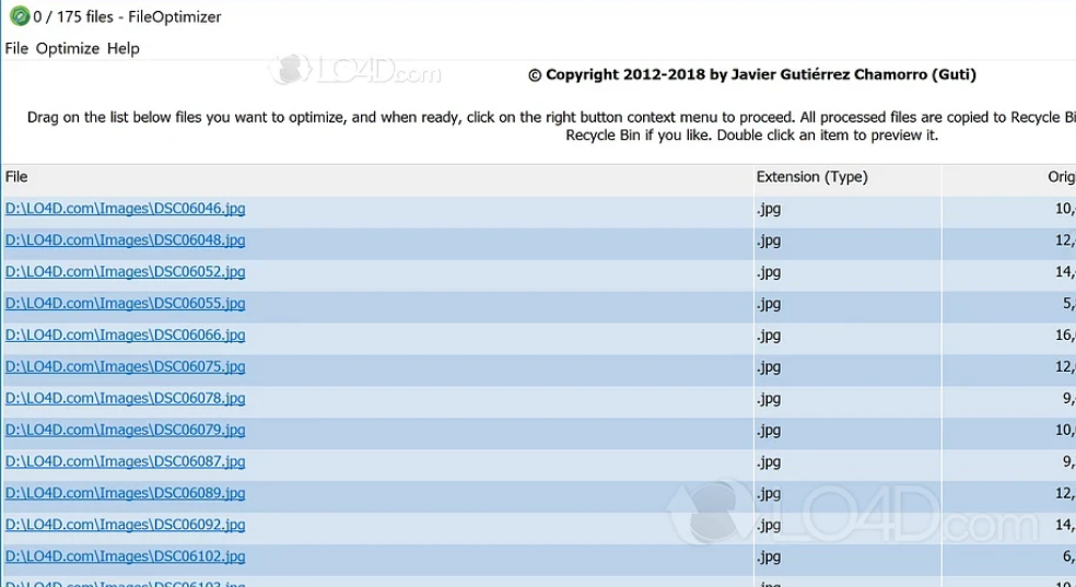 FileTrim Optimizer screenshot