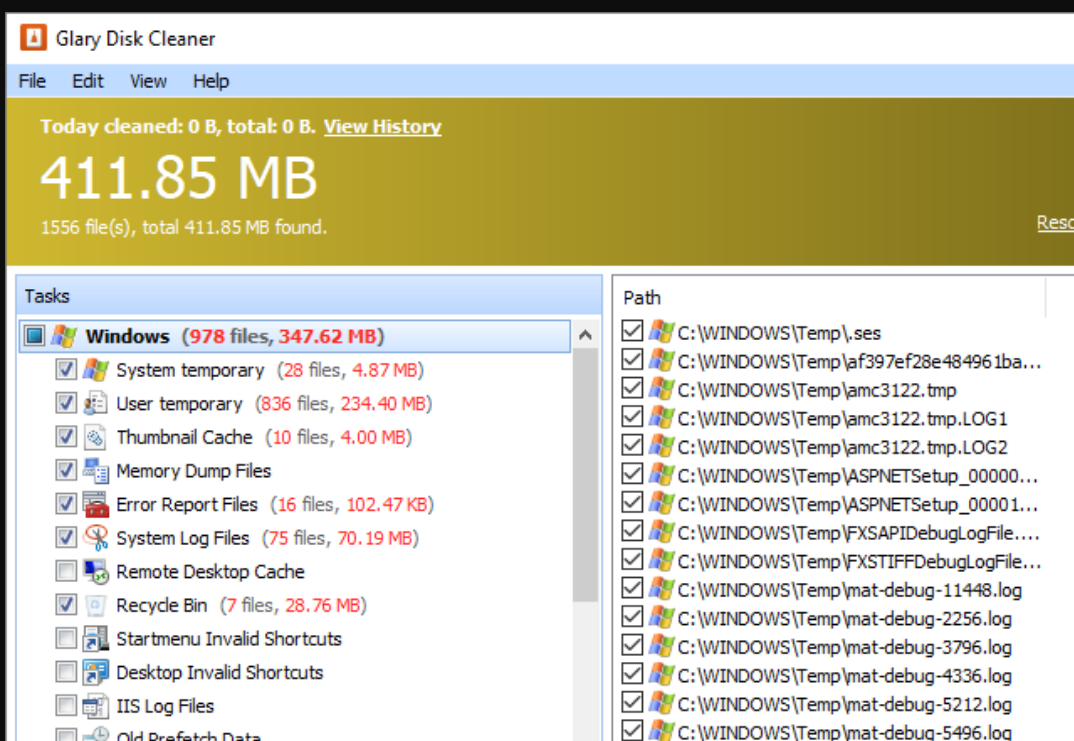 Glary Disk Cleaner screenshot