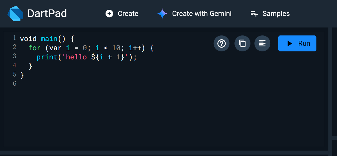 Dart Editor screenshot