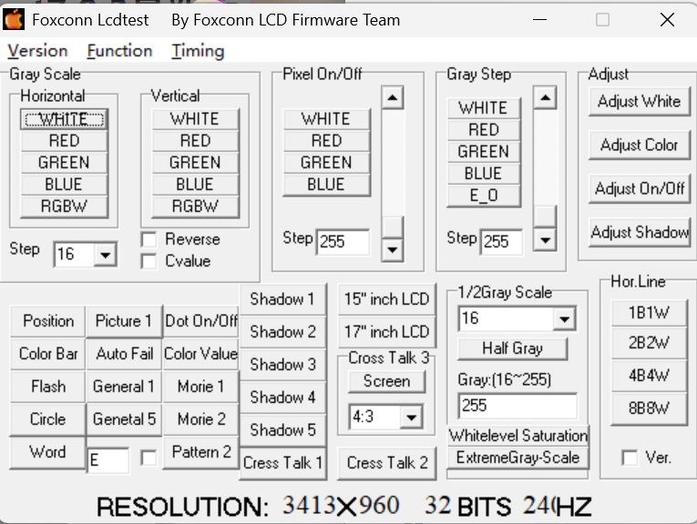 FoxLCDTest screenshot