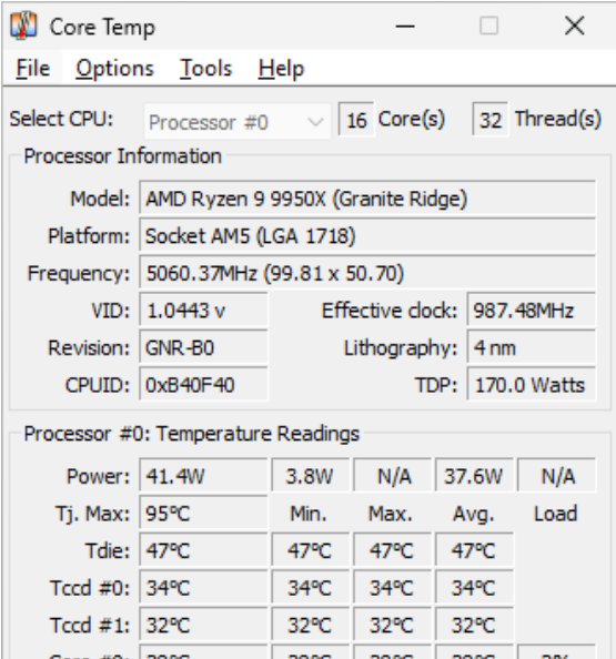 Core Temp screenshot
