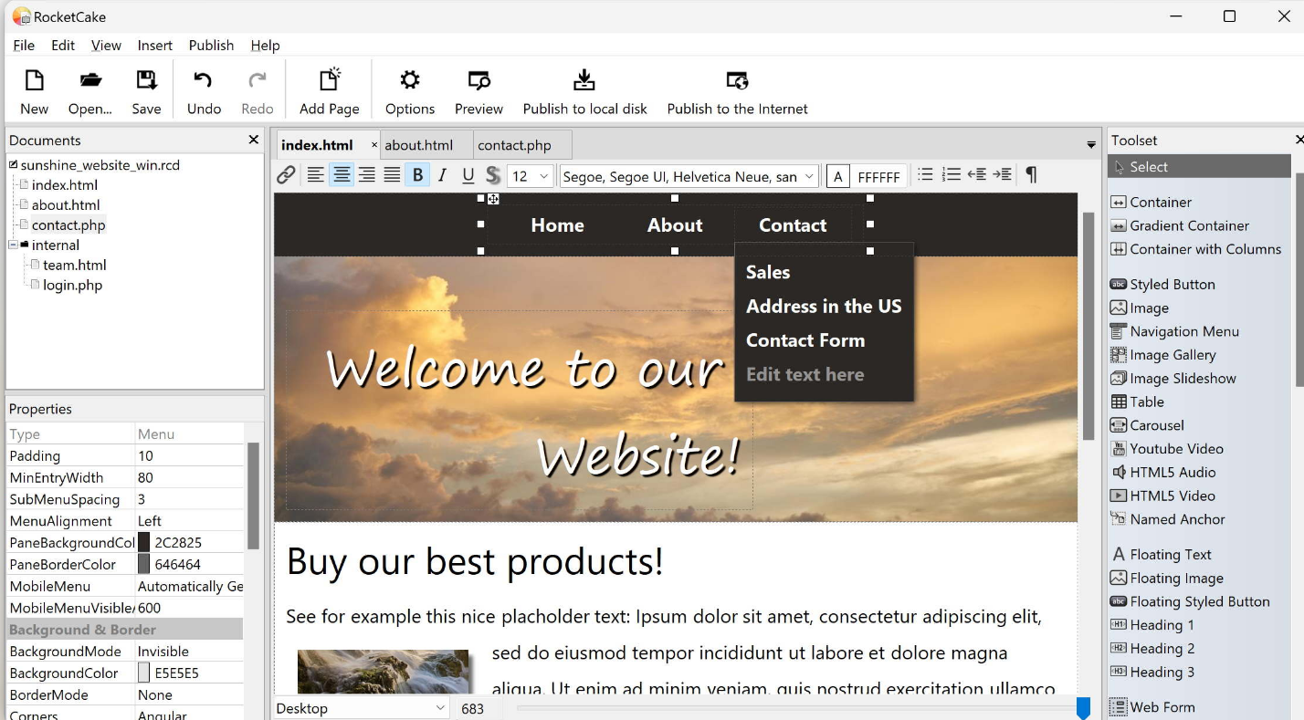 RocketCake screenshot
