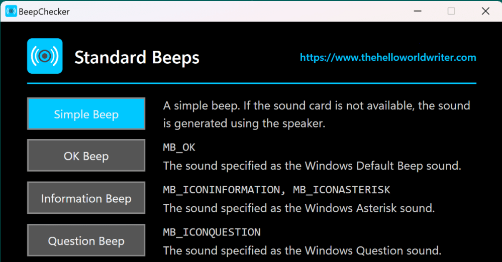 BeepChecker screenshot