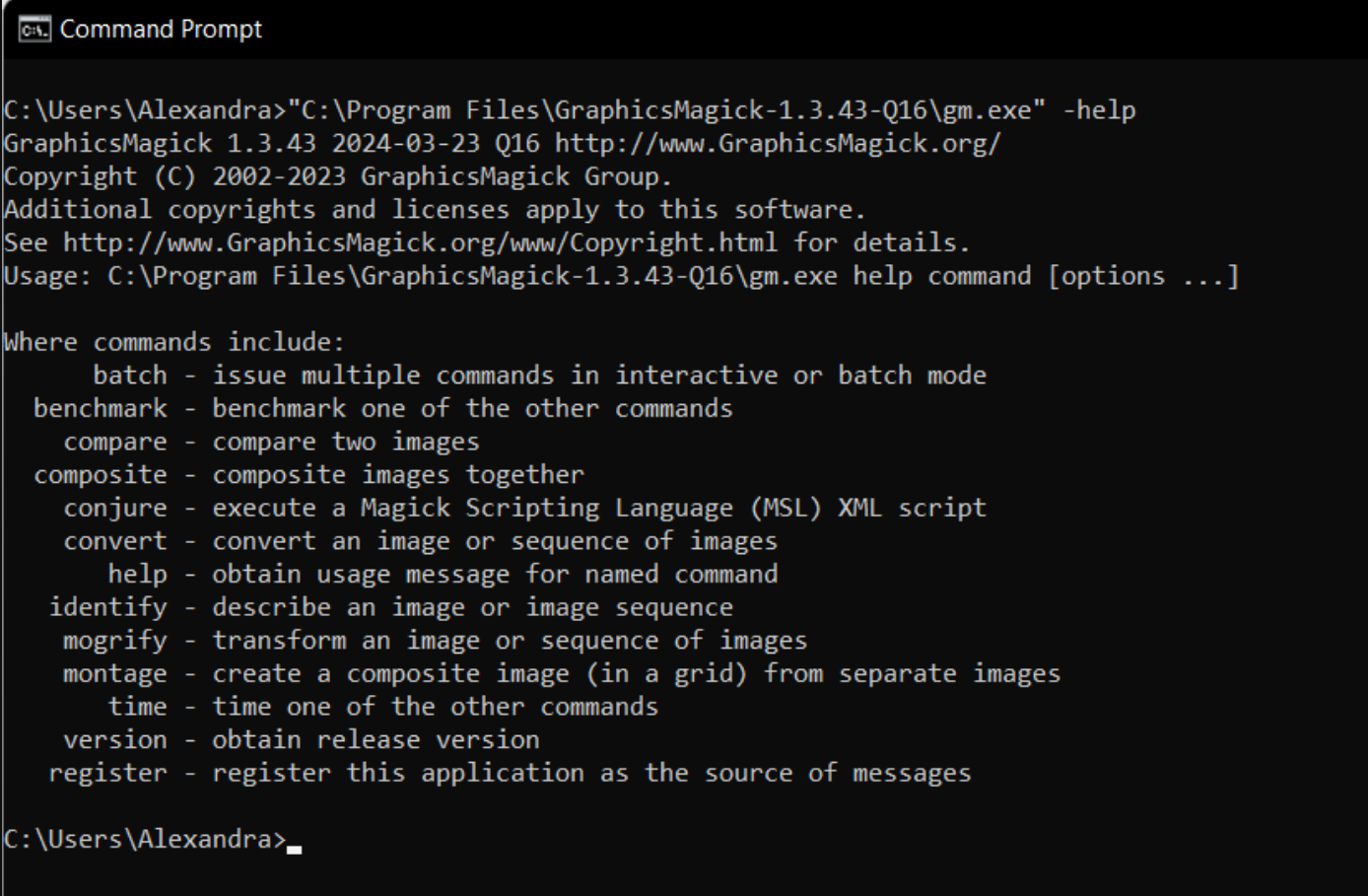 GraphicsMagick screenshot
