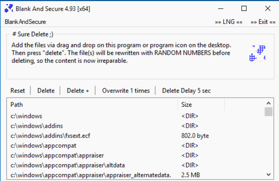 Blank And Secure screenshot