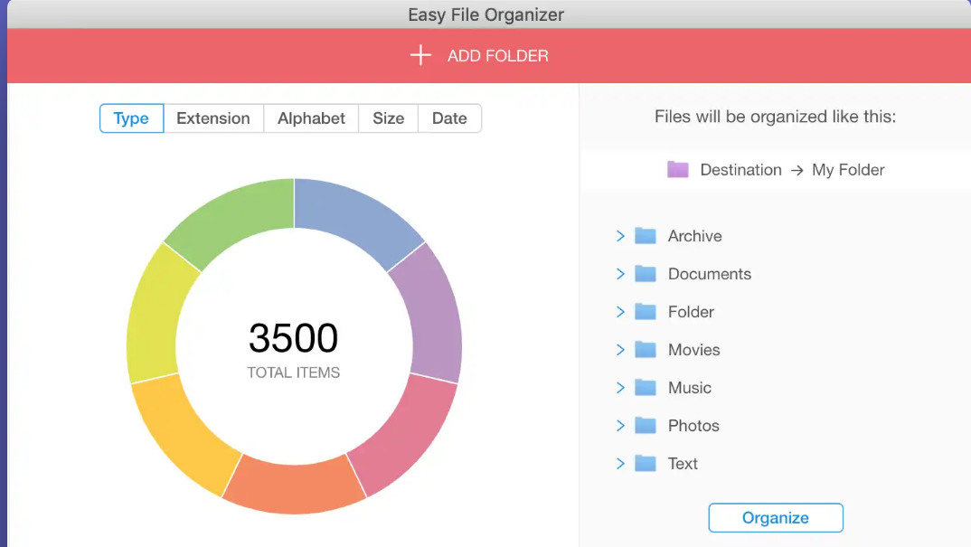 Easy File Organizer screenshot