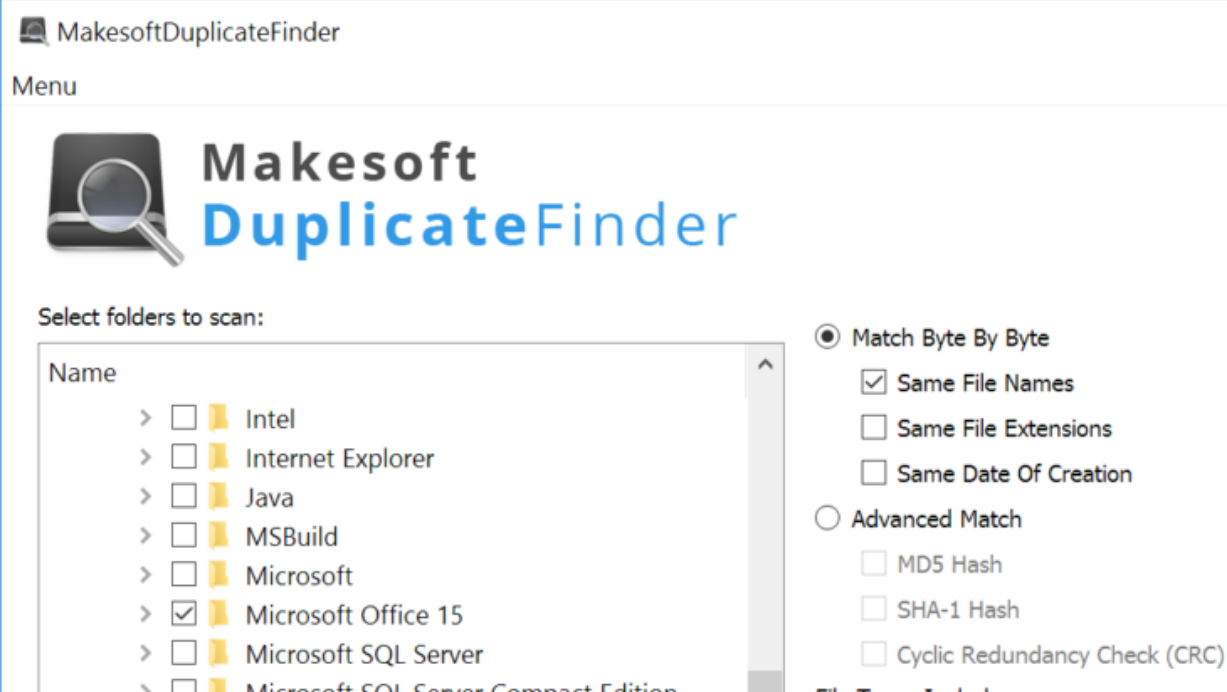 Makesoft DuplicateFinder screenshot