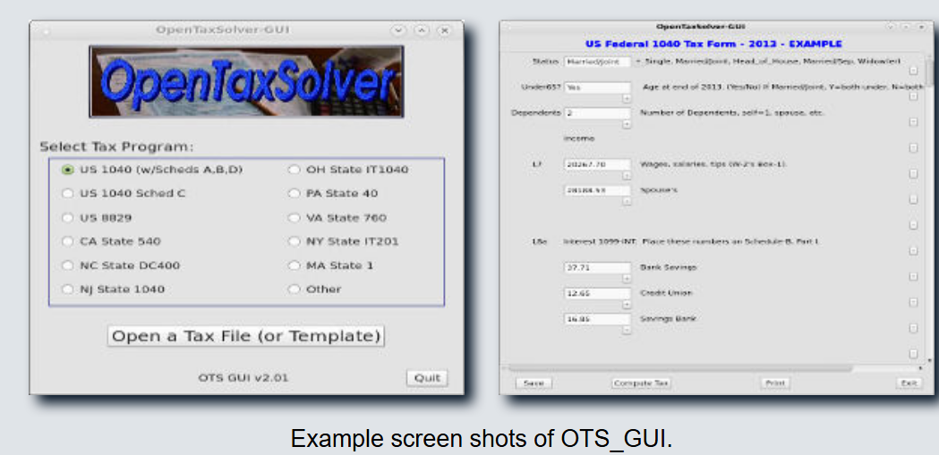 Open Tax Solver screenshot