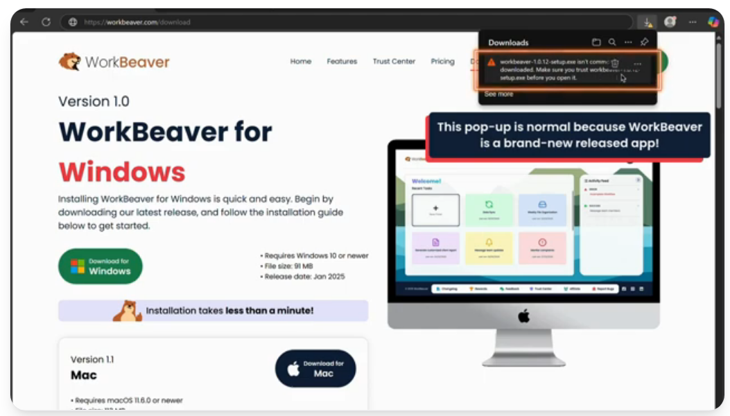 Workbeaver screenshot