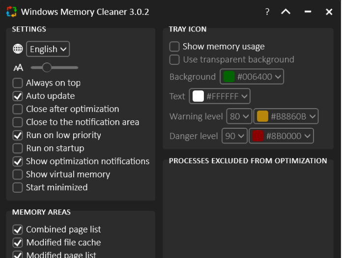 Windows Memory Tuner screenshot