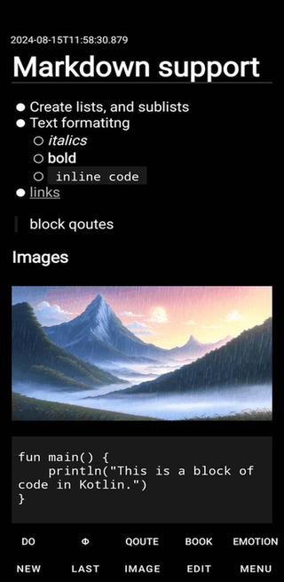 Journalize screenshot