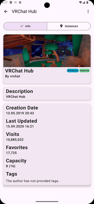 VRChat Android Assistant screenshot