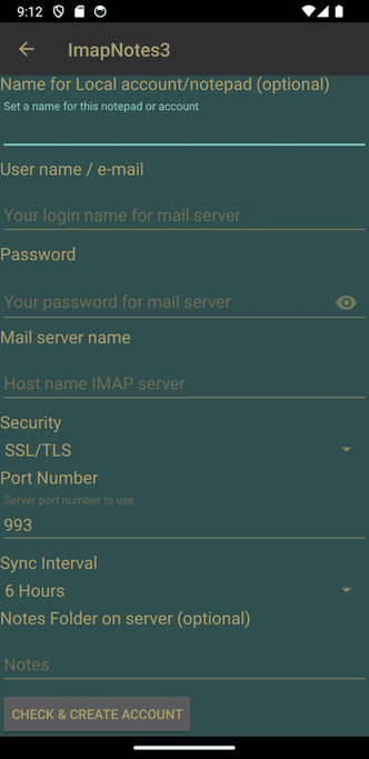 ImapNotes3 screenshot