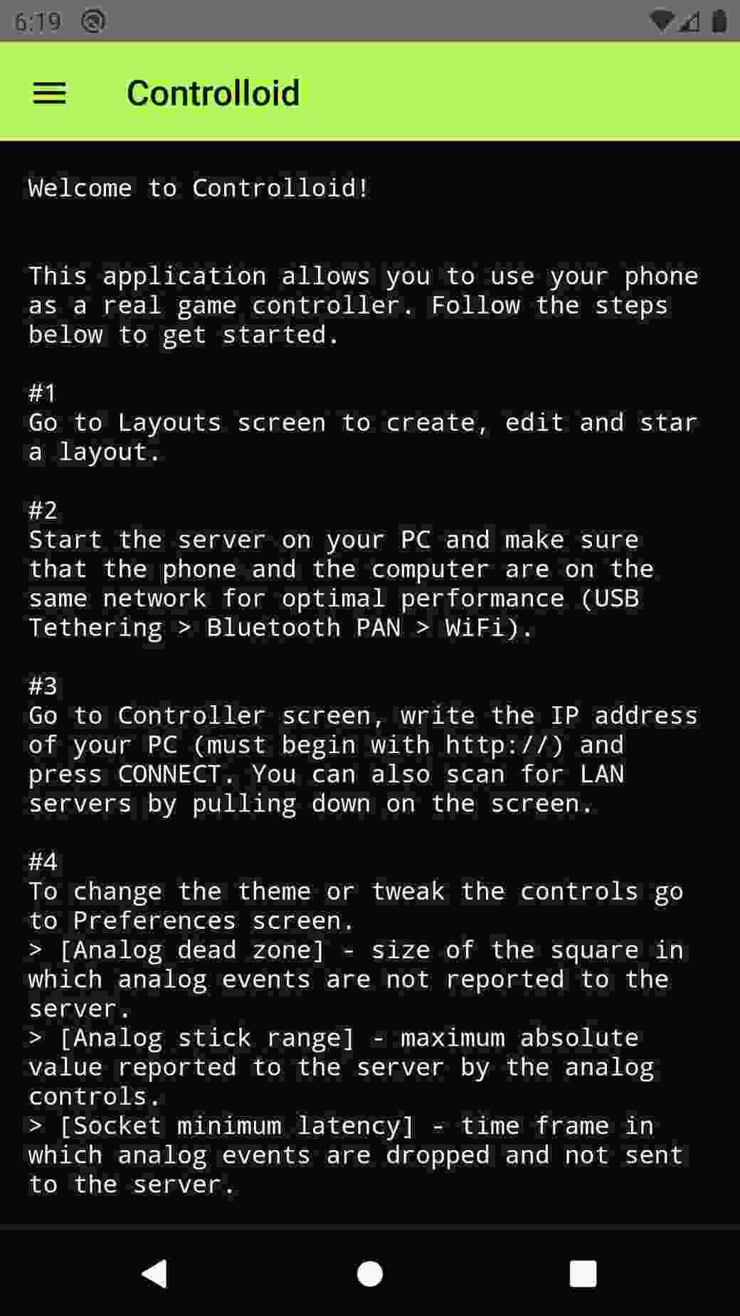 Controlloid screenshot