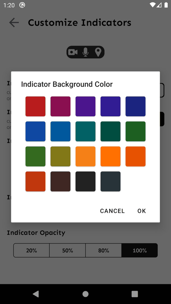 Privacy Indicators screenshot