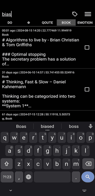 Journalize screenshot