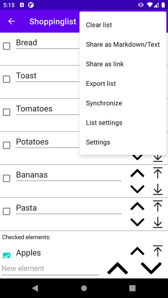 OpenSyncedLists screenshot