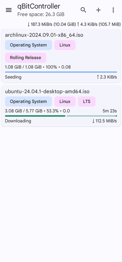 qBitController screenshot