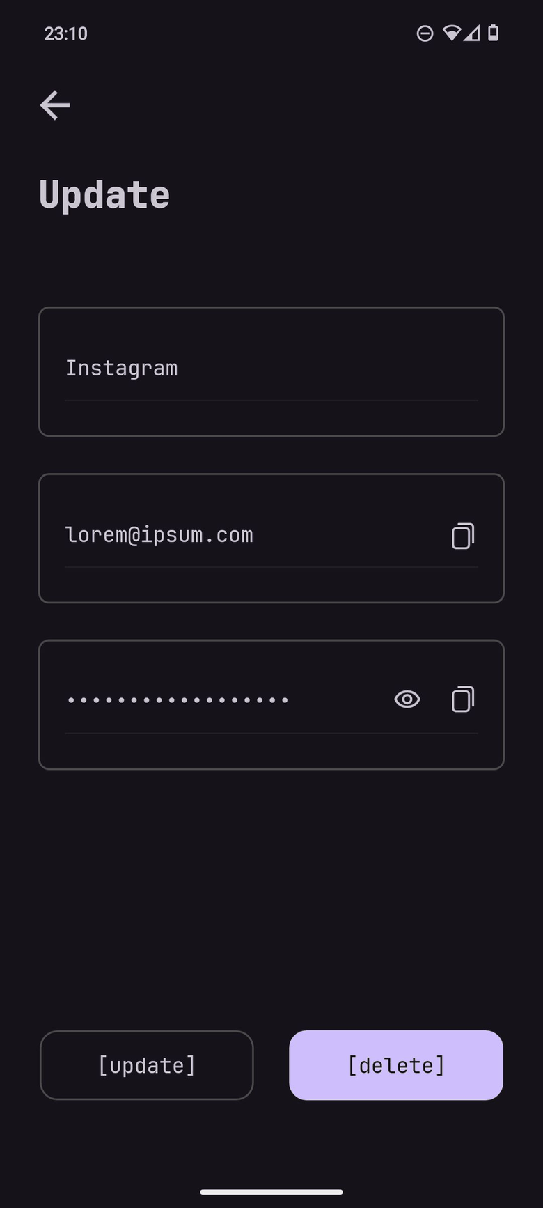 NewPass screenshot