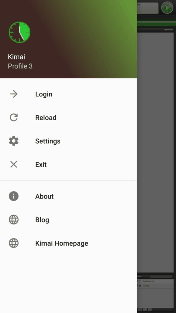 Kimai TimeTracker﻿ screenshot