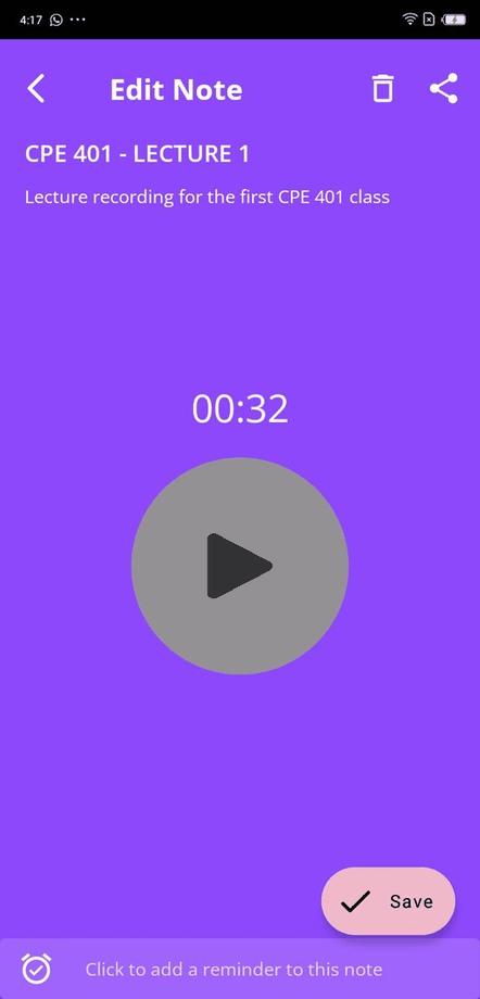 Audio Notes screenshot