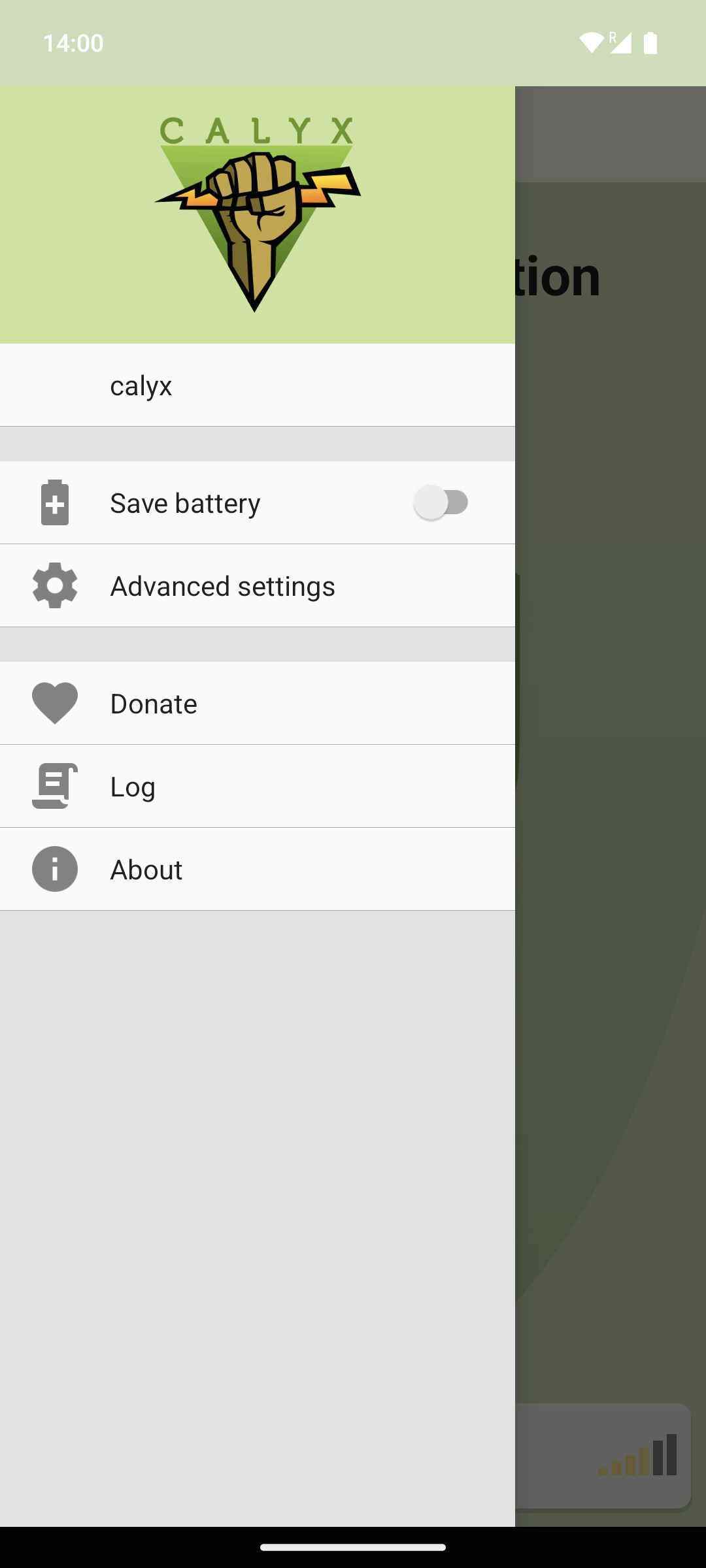 Calyx VPN screenshot