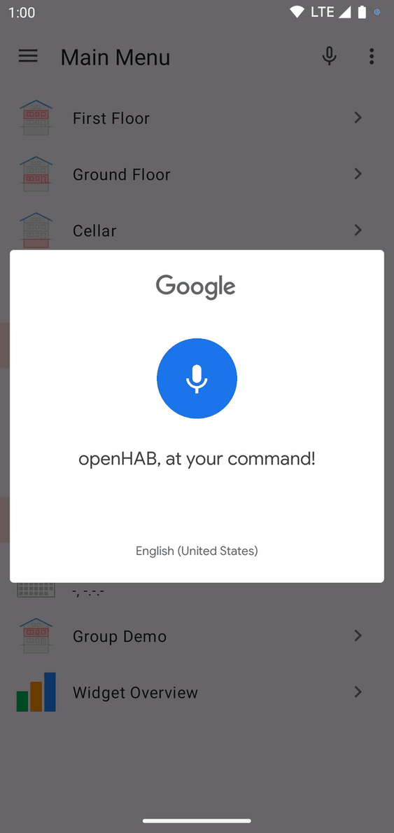 openHAB Beta screenshot
