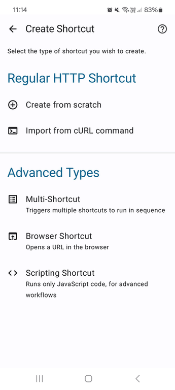 HTTP Request Shortcuts screenshot
