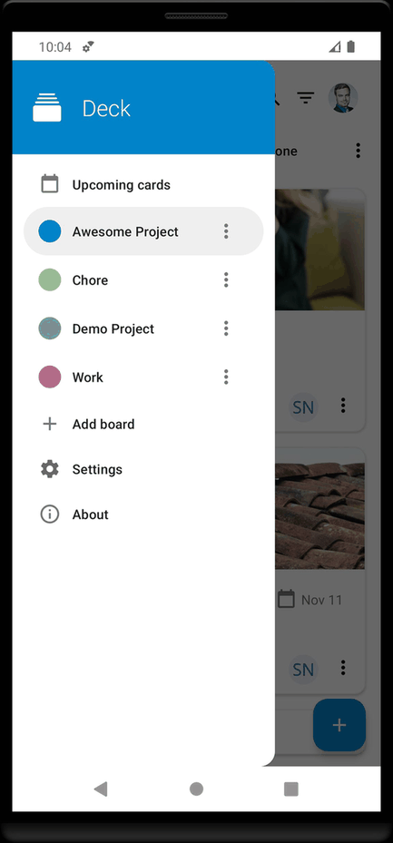 Nextcloud Deck screenshot
