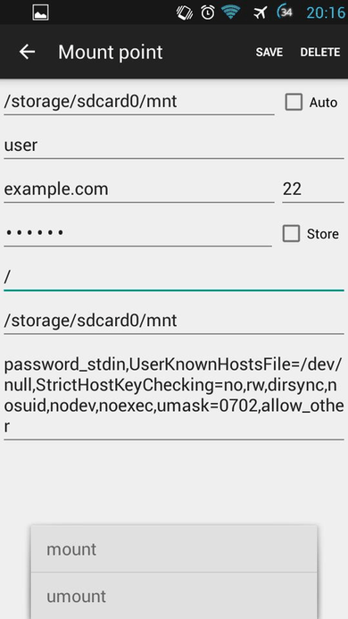 EasySSHFS screenshot
