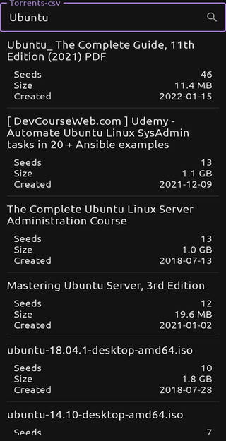 Torrents-csv-android screenshot
