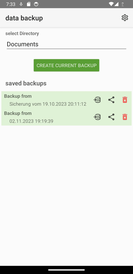 Working Time Account screenshot