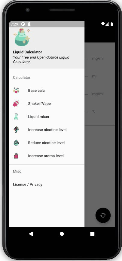 eLiquid Calculator screenshot