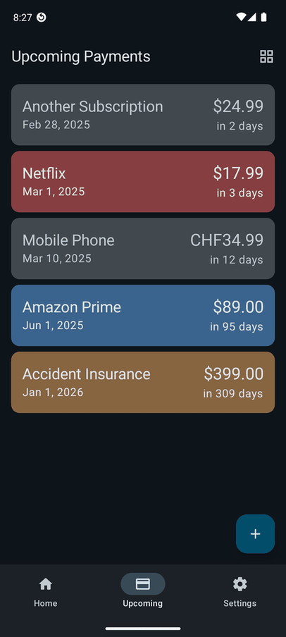 Recurring Expense Tracker screenshot