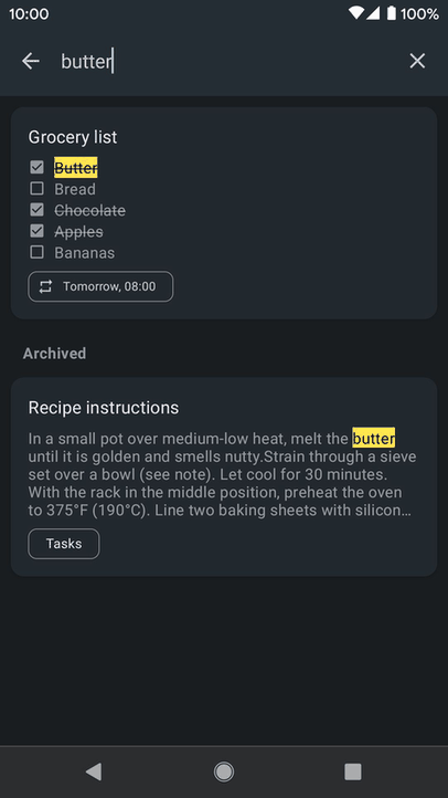 Another notes app screenshot